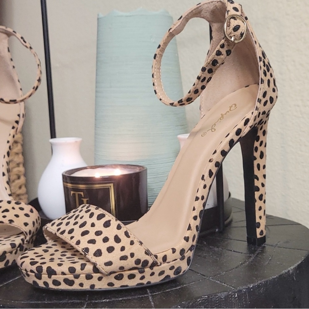 Qupid Animal Print Stiletto Heels